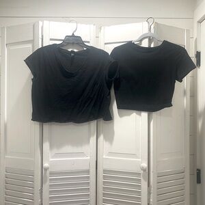 Wild fable cropped black t’s. Set of 2.